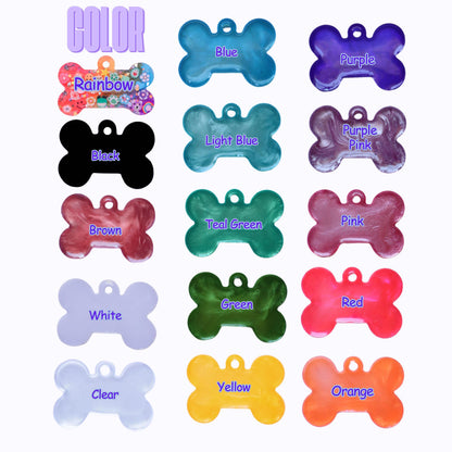 Custom Sparkle Resin Pet Tag with Letter Beads