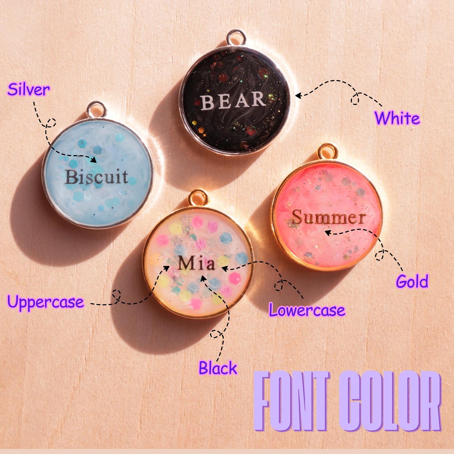 Custom Resin Charm Name Tag